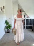 Yellow Puff Shoulder Maxi Dress