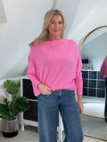 Oatmeal Stripe Jumper with Button Detailed Sleeves
