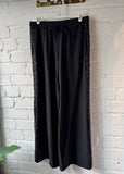 Black Luxe Sequin Stripe Wide Leg Trousers