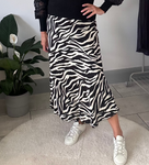 Zebra Print Satin Slip Skirt