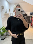 Black Frill Sleeve Jumper