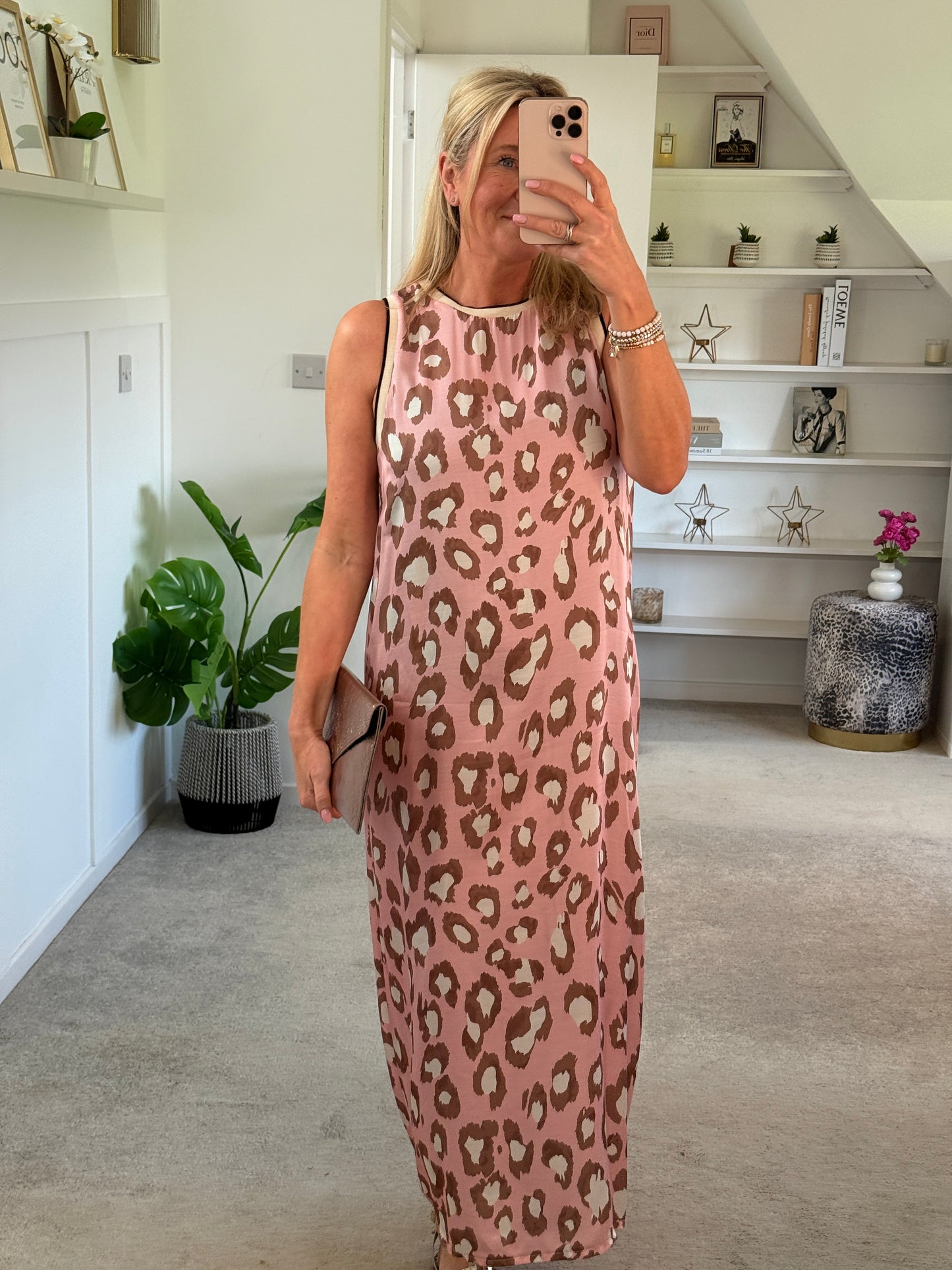 Pastel Blue Leopard Print Shift Dress