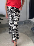 Zebra Print Satin Slip Skirt