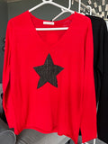 Star Fine Knit V Neck Jumper | 4 Colours