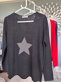 Star Fine Knit V Neck Jumper | 4 Colours