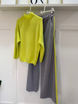 Bright Lime 3/4 sleeve Fluffy Jumper