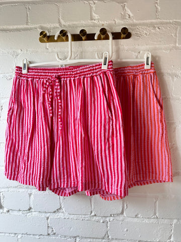 Stripe Cheesecloth Shorts