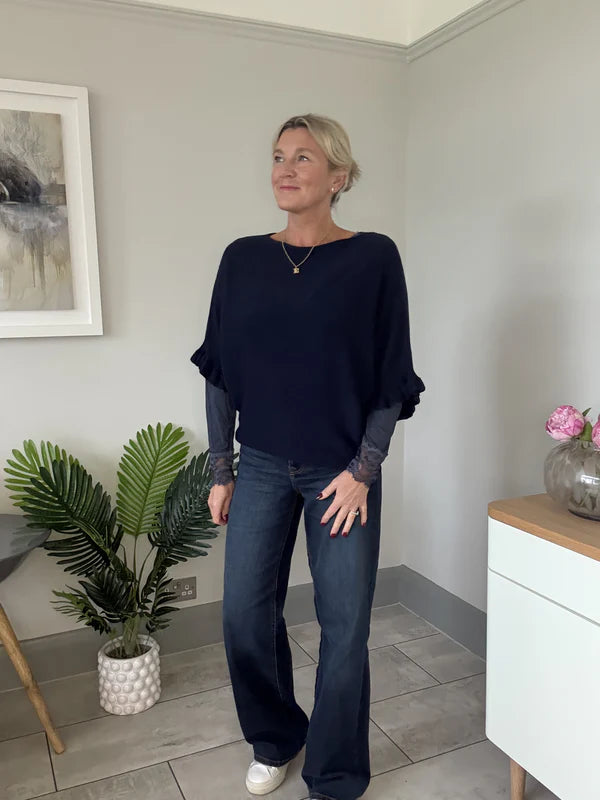 Frill Sleeve Batwing Jumper