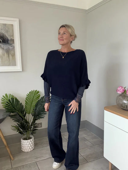 Frill Sleeve Batwing Jumper