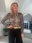 Leopard Scoop Neck Top