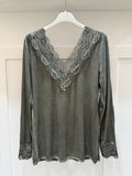 Lace V Back/Front Layering Top (5 colours)