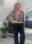 Leopard Scoop Neck Top