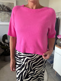 Hot Pink Short Sleeve Jumper