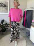 Zebra Print Satin Slip Skirt