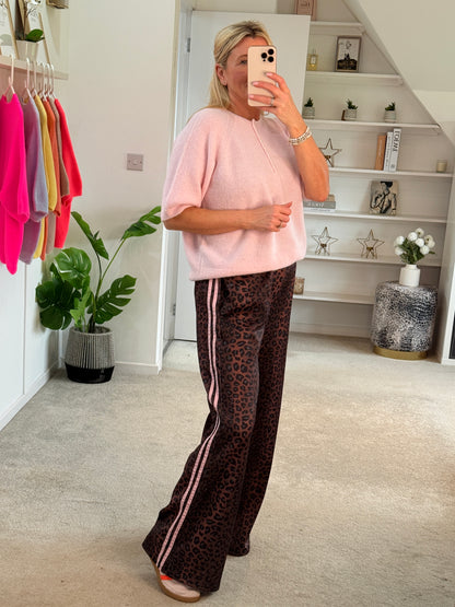 Baby Pink Alpaca Mix Diamanté Button Jumper