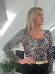 Leopard Scoop Neck Top