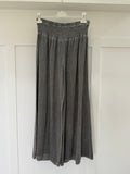 Dark Grey Washed Linen Wide Leg Trousers