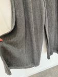 Dark Grey Washed Linen Wide Leg Trousers