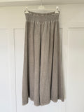 Dark Grey Washed Linen Wide Leg Trousers
