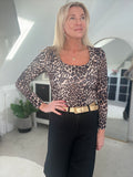 Leopard Scoop Neck Top