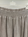 Dark Grey Washed Linen Wide Leg Trousers