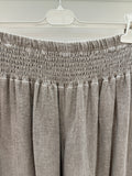 Dark Grey Washed Linen Wide Leg Trousers