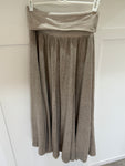 Mocha Washed Linen Panel Skirt