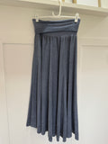 Navy Washed Linen Panel Skirt