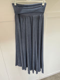 Navy Washed Linen Panel Skirt