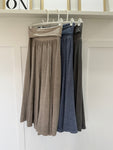 Mocha Washed Linen Panel Skirt