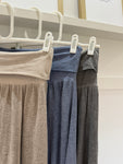 Mocha Washed Linen Panel Skirt