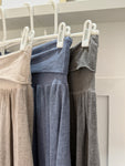Mocha Washed Linen Panel Skirt