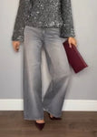 Madison Light Grey High Waist Wide Leg Jeans