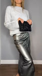 Camilla Gunmetal PU High Waist Pencil Skirt