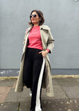 Khaki/Neon Stripe Wide Leg Trousers