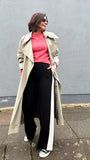 Khaki/Neon Stripe Wide Leg Trousers