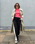 Khaki/Neon Stripe Wide Leg Trousers