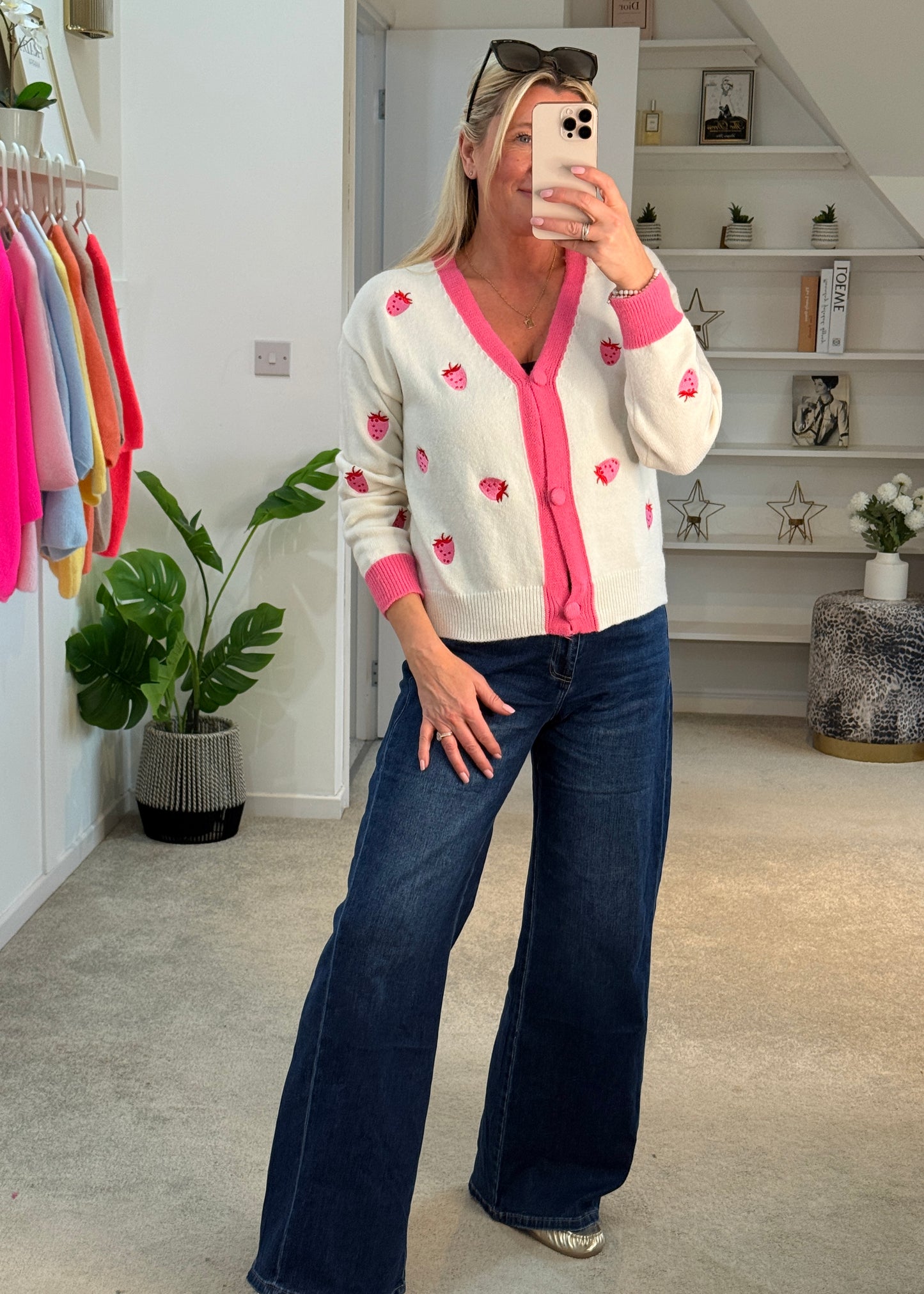 Dk Blue Denim Wide Panel Leg Jeans