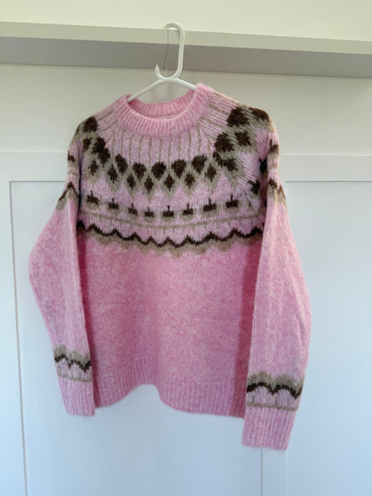 Beige/Chocolate Fair Isle Jumper