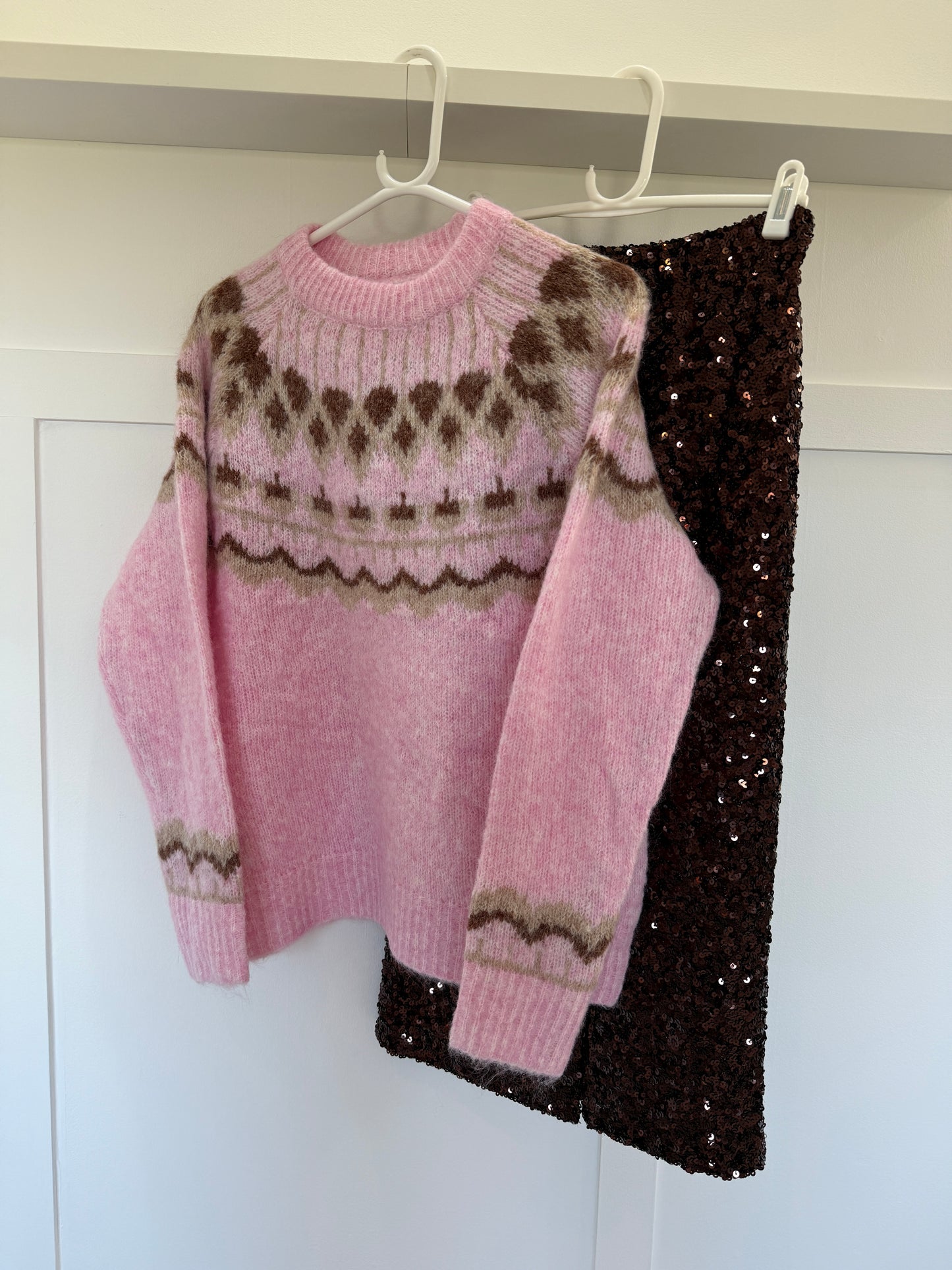 Chocloate Luxe Sequin Pencil Skirt