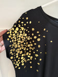 Rava Black/Gold Foil Shoulder T Shirt