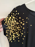 Rava Black/Gold Foil Shoulder T Shirt