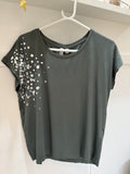 Rava Balsam Green/Silver Foil Shoulder T Shirt