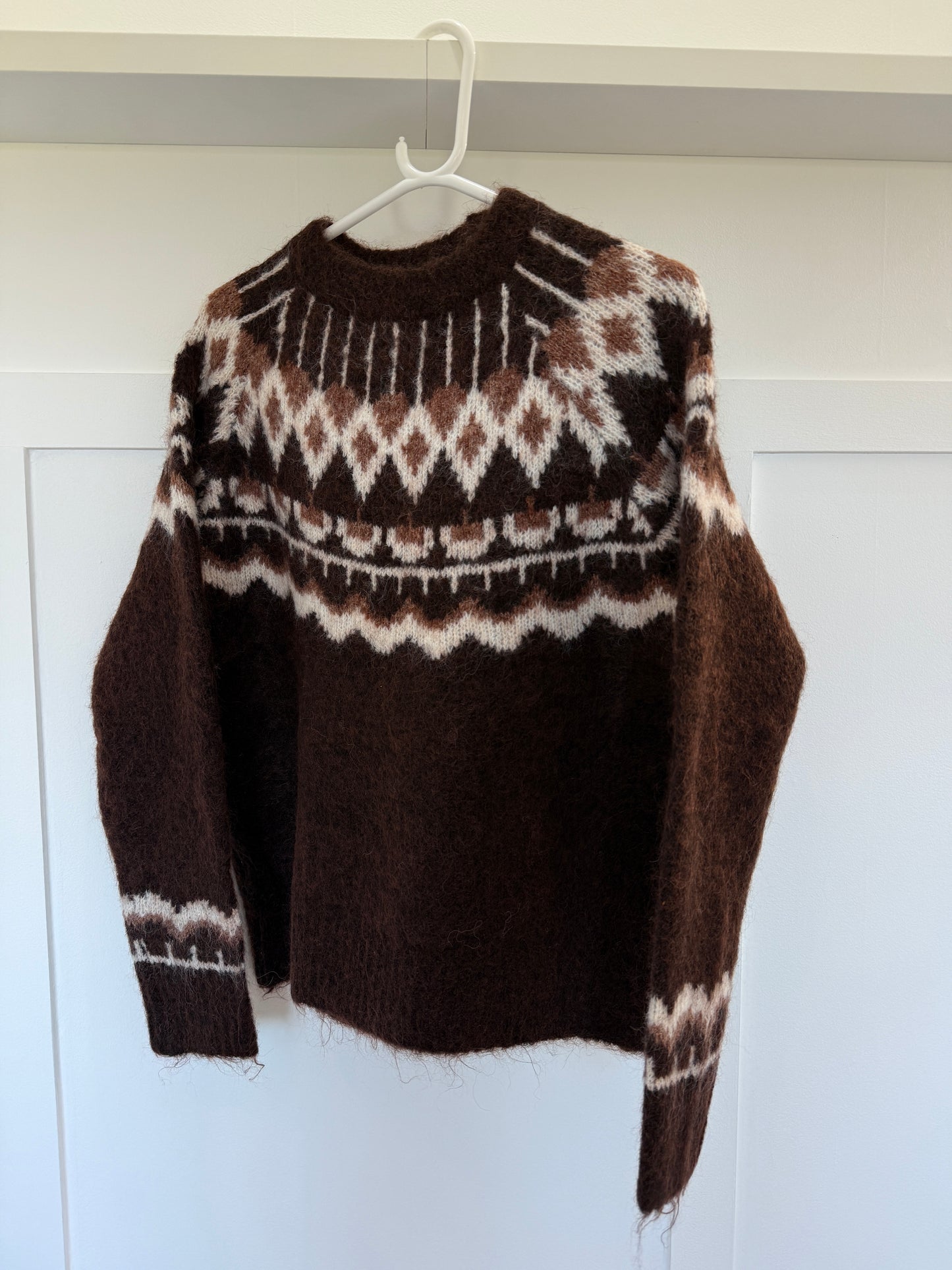 Beige/Chocolate Fair Isle Jumper