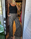 Linette Leopard Jersey Wide Leg Trousers