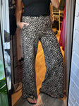 Linette Leopard Jersey Wide Leg Trousers