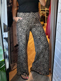 Linette Leopard Jersey Wide Leg Trousers