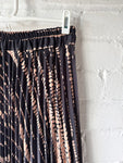 Abstract Print Pleated Midi Skirt