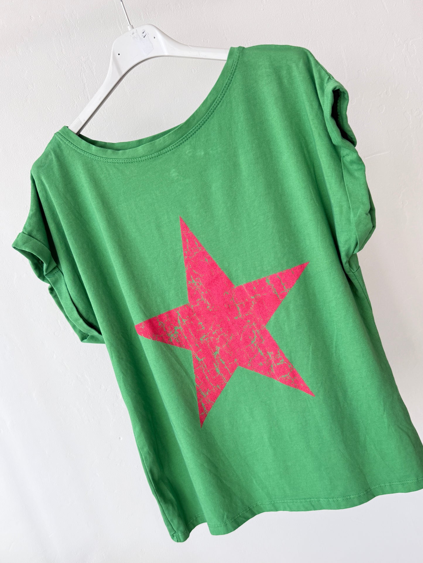 Green/Pink Star T Shirt