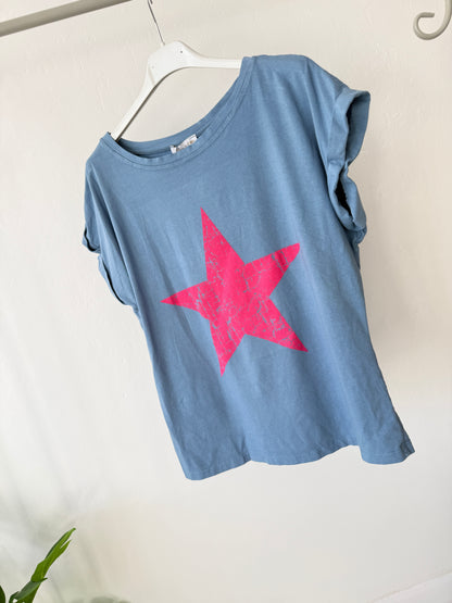 Denim /Pink Star T Shirt